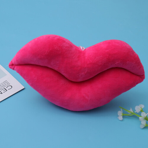 30cm pink plush pillow with red for sofa, pp cotton filled 2