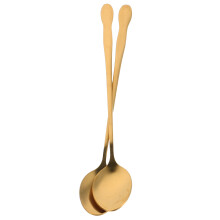 2pcs Stainless Steel Long Handle Soup Spoons Hot Pot Ladle