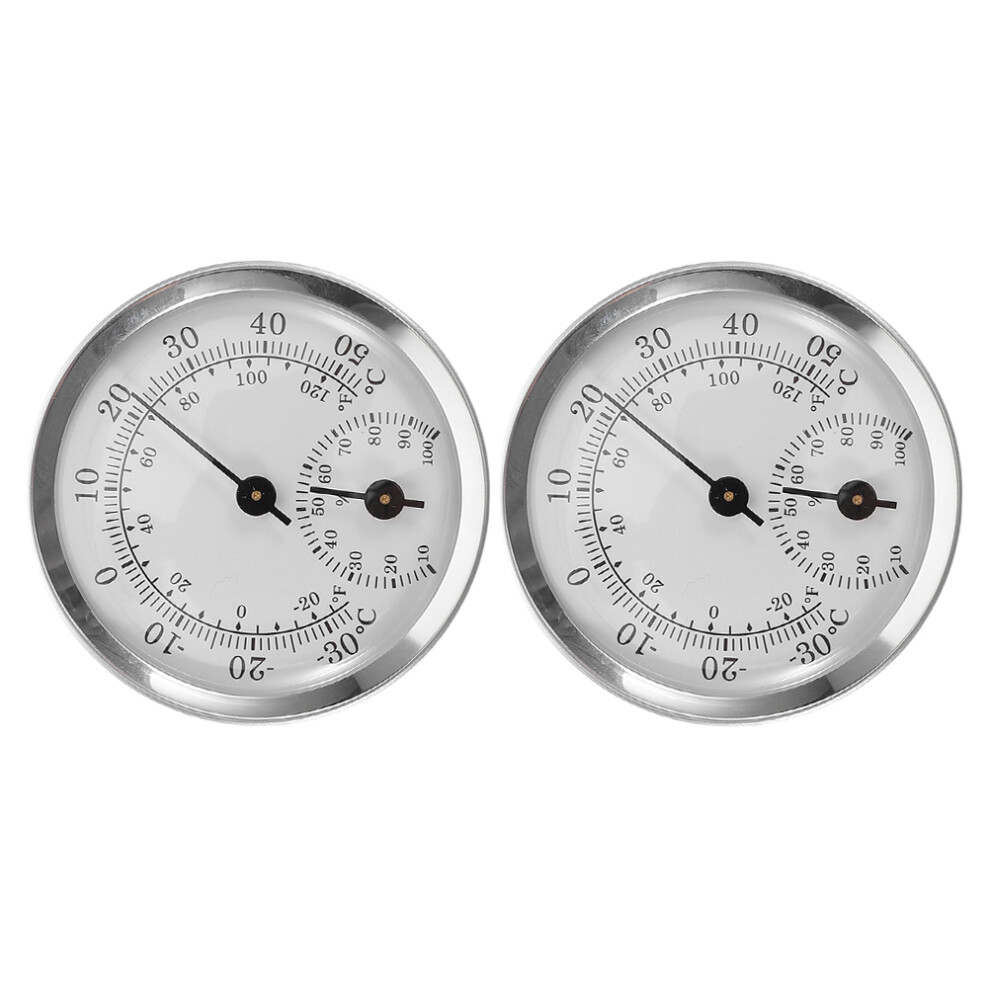 Villcase 2 Pcs Mini Hygrometer Thermometer For Cigar Humidors, Indoor Outdoor