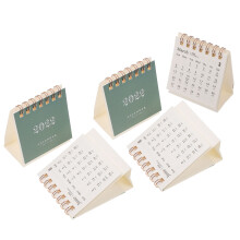 5Pcs Mini 2022 Paper Desk Calendars Beige Practical Home Office Use