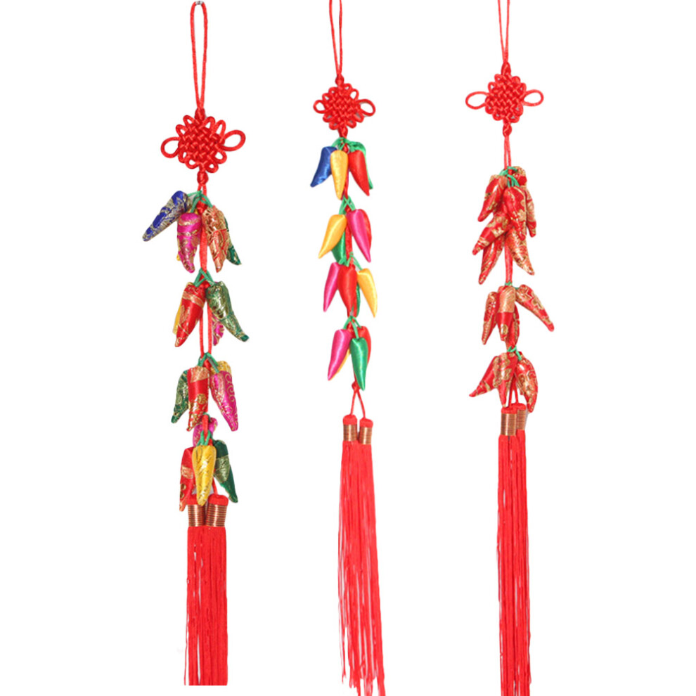 Chinese Knot Pepper Pendant Red Brocade 3pack 19.7x3.1x0.4in-image-OPC-PKTNQCF-NEW