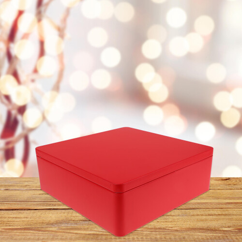 empty square tin box for candy cookies nuts tea cake storage 2