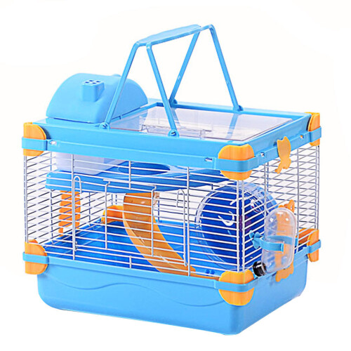 Set Hamster Cage With Double-Layer Villa Orange Blue