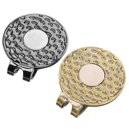 2Pcs Golf Ball Markers With Hat Clips Training Aids 1