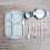6Pcs Straw Tableware Set For Kids With Plate Bowl Cup Utensils Blue 3