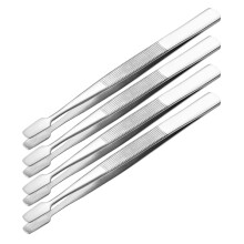 4Pcs Stainless Steel Stamp Tweezers Straight Tip For Crafting Lab Work