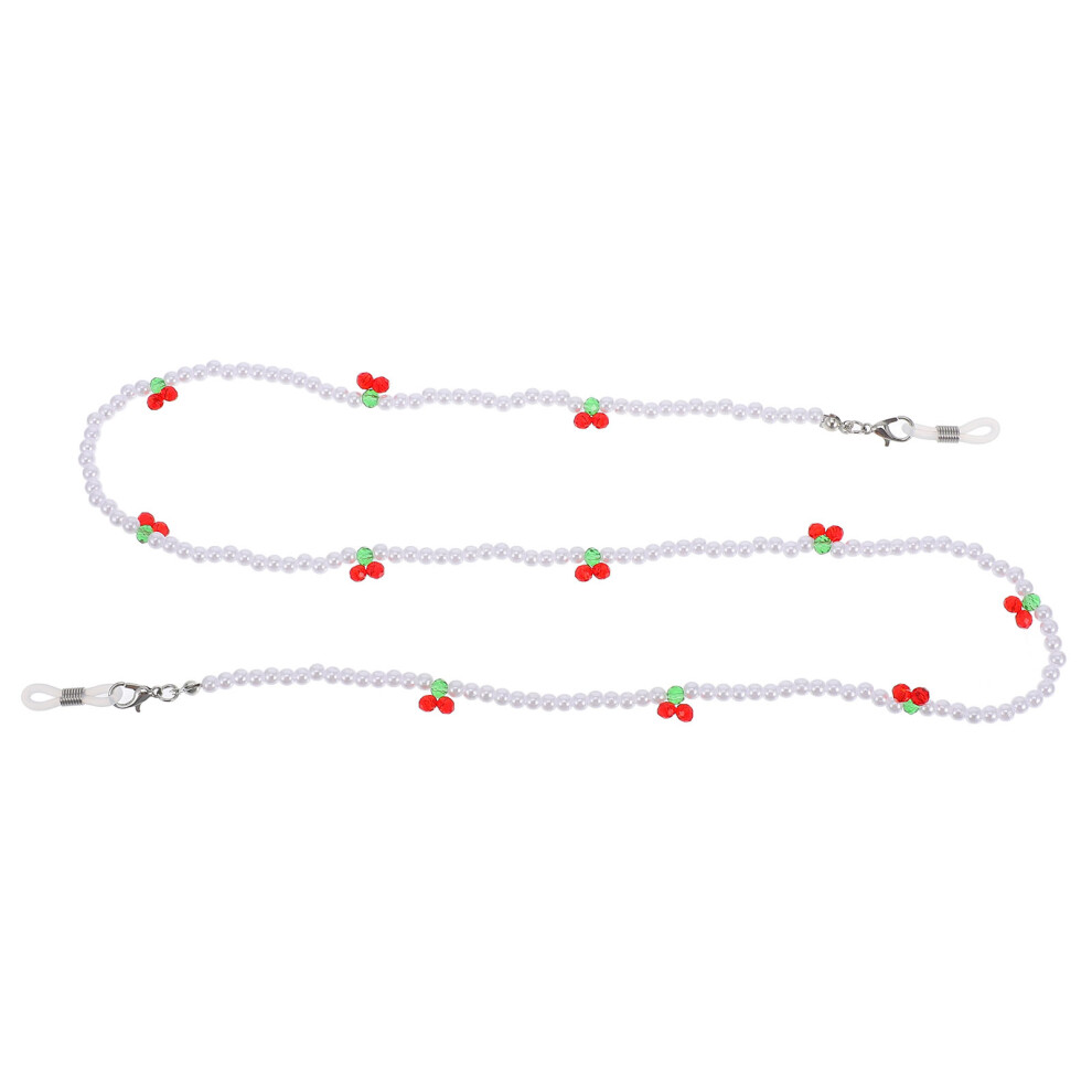 Inoomp Eyeglasses Hanging Chain With Cherry Beads For Glasses And Mask