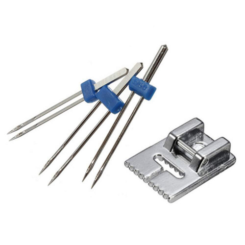 1 Pc Presser Foot And 3 Pcs Double Needles For Sewing Machines 1