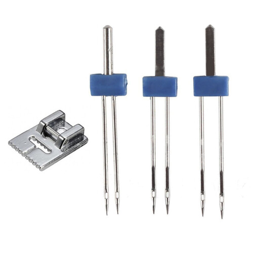 1 Pc Presser Foot And 3 Pcs Double Needles For Sewing Machines
