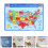 3pcs laminated usa map poster educational wall chart for kids bedroom decor 11