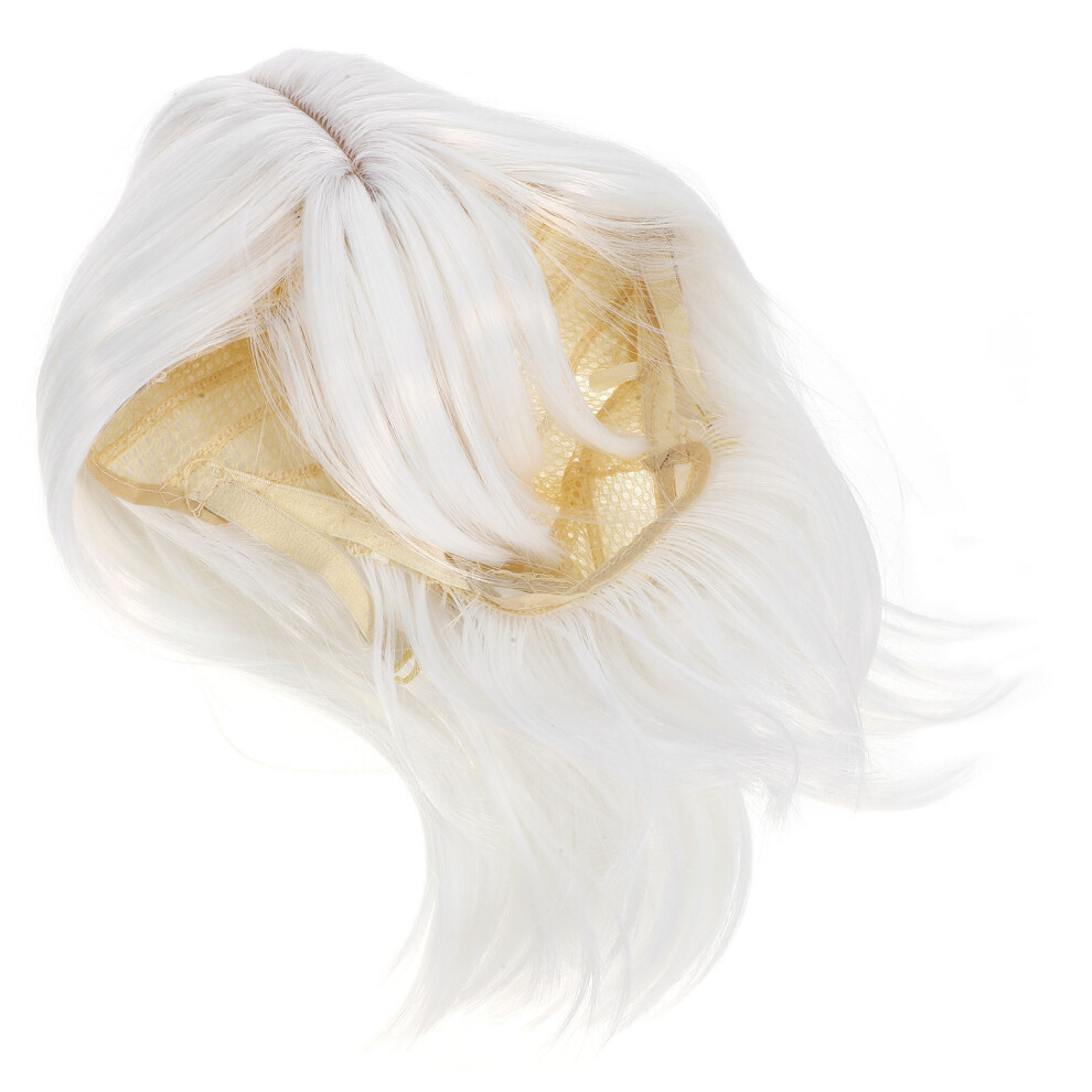 Inoomp Unisex Women's Wig Short Straight Synthetic Fiber With Hair Net