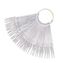 100Pcs Nail Color Plates Fan Shaped Manicure Practice Stick Transparent