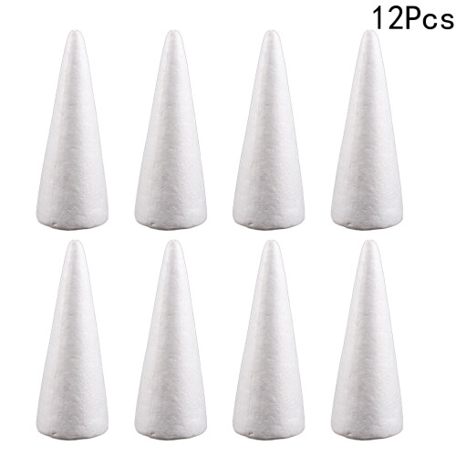 12 pcs solid polystyrene cone christmas ornaments for craft projects 1