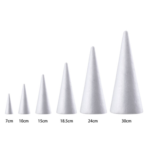 12 pcs solid polystyrene cone christmas ornaments for craft projects 2