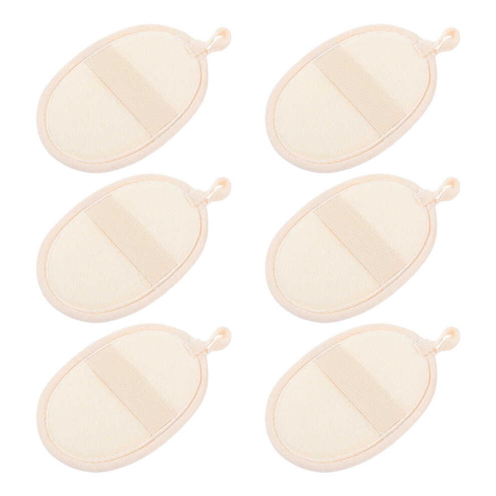 Ohphcall Beige 6 Pcs Loofah Bath Towels For Scrubbing (Beige)