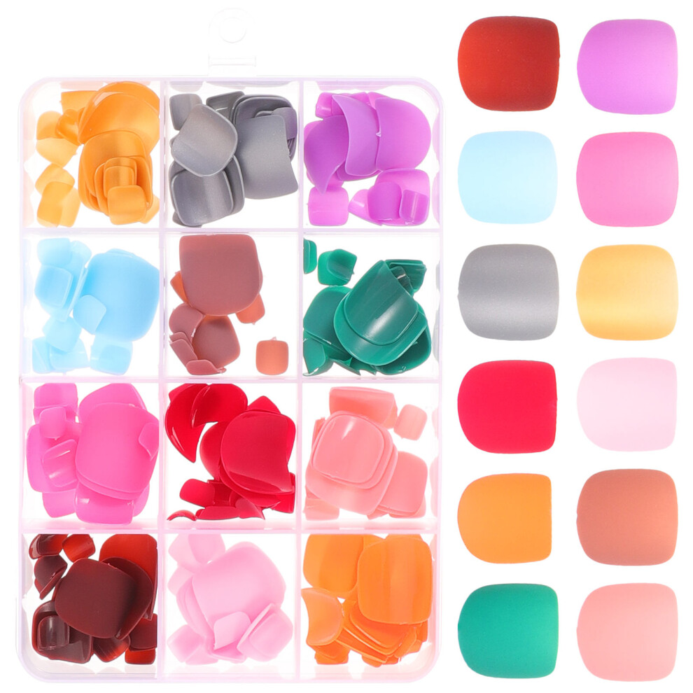 Aboofan 1 Box Fake Toe Nails For Pedicure Use