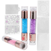 3pcs silicone nail art stamper colorful stamping tool manicure stencil