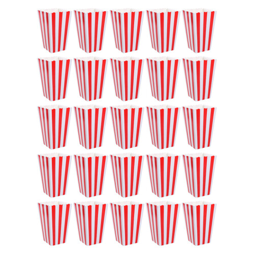 25pcs classic striped paper popcorn cups snack containers