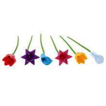 18pcs silicone wine glass markers flower design for party home bar