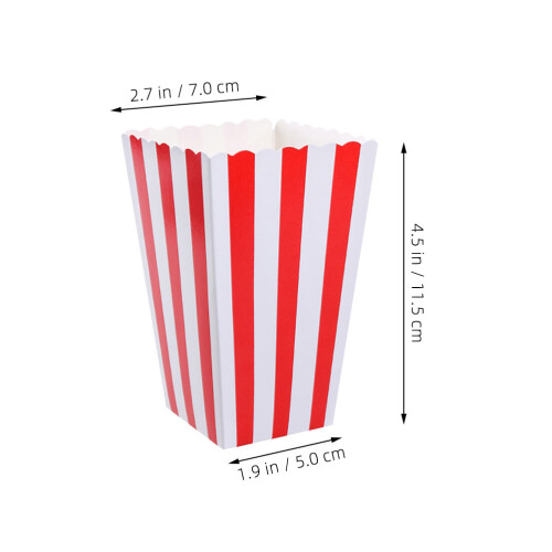25pcs classic striped paper popcorn cups snack containers 2