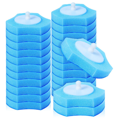 30pcs disposable toilet brush refills sponge heads replacement 1
