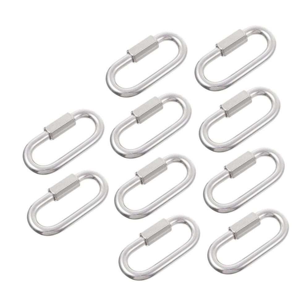 Stainless Steel Quick Link Chain Connectors M5 10-Piece Heavy-Duty Rope Connector For Hammock Swing And Trailer 9393856078240