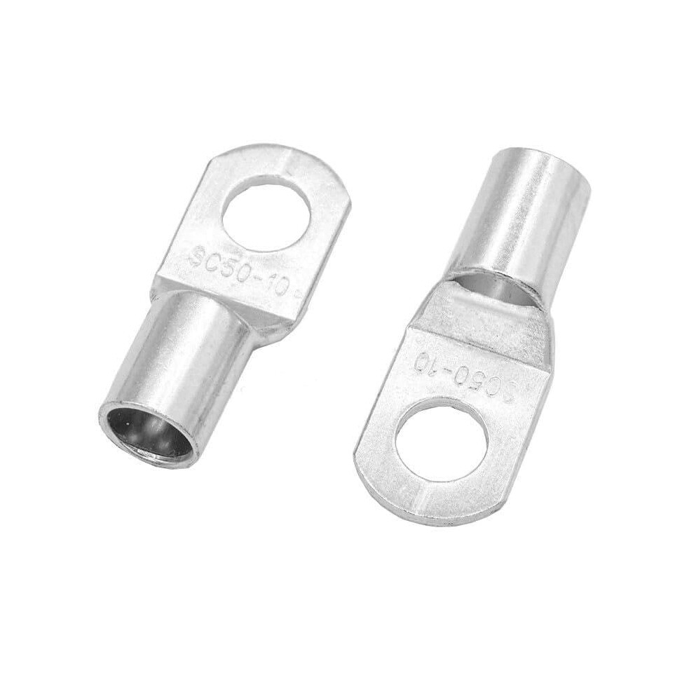 Sc50-6 Copper Cable Lug Kit With 50-8, 50-10, 50-12 Bolt Hole Tinned Lugs, Battery Terminals, Copper Nose Wire Connector 9354506034511
