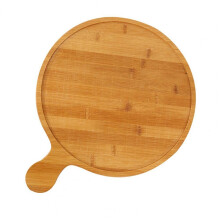 Pizza Tray 8/9/12 Inch Bamboo Burr-Free Smooth-Handle Dessert Kitchen Baking Board Plate