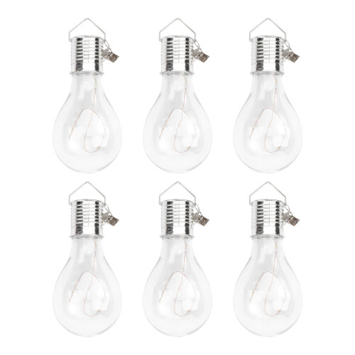6 lâmpadas led solar com fio de , branca