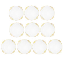 10 transparante plastic borden 26 cm met gouden