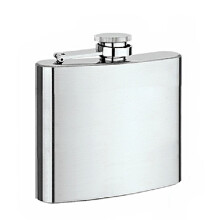 6 oz Edelstahlflachmann für , Whisky, Wein (Silber)