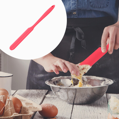 silikon-spatel langem griff für kuchen creme teig backen rot 2