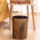 retro trash bucket with wood grain design, creative 1pc can 5