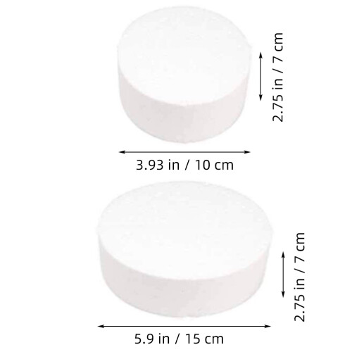 2Pcs Round Foam Cake Dummy Practice Model For Bakery Training 1