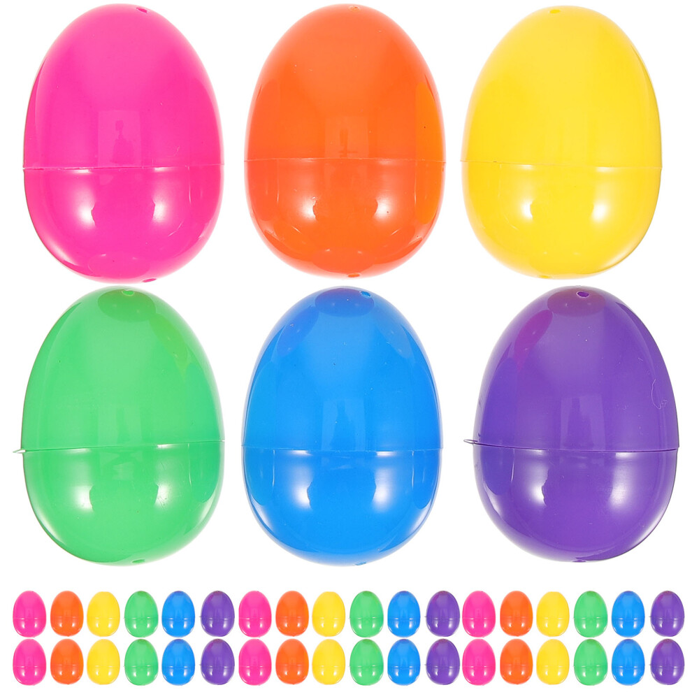 Inoomp 50Pcs Easter Eggs Empty Plastic Egg Playthings Fillable Toys