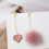 One Pair Heart Shaped Pendant Earring With Fluffy Ball Dangle 8