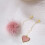 One Pair Heart Shaped Pendant Earring With Fluffy Ball Dangle 6