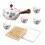 portable ceramic tea set with bag including teapot and cups 1