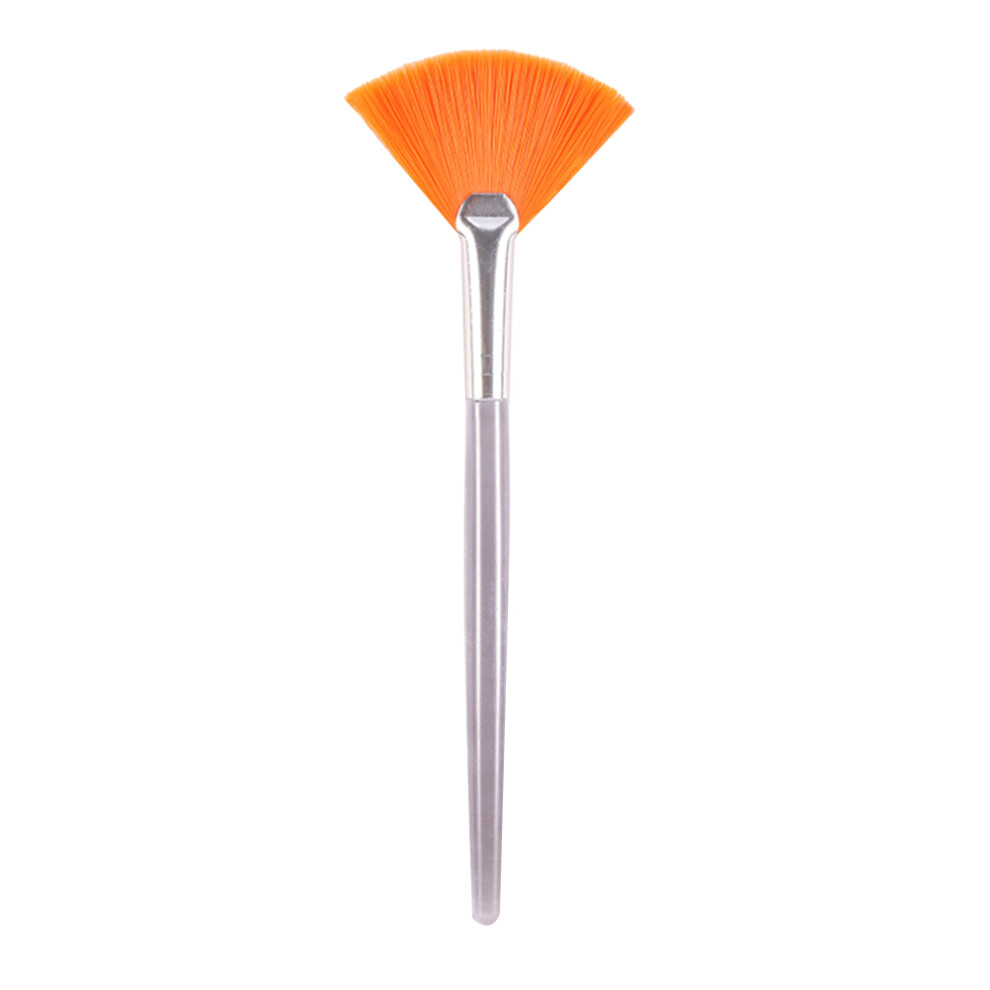 Ohphcall Yellow 3Pcs Makeup Fan Brushes Durable Synthetic Facial Cosmetic Tools