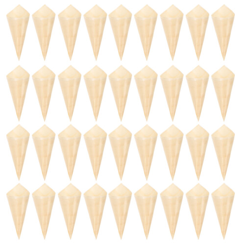 50Pcs Disposable Wood Appetizer Cones For Ice Cream And Candy 2