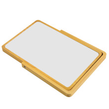 Yellow Table Mirror Wood Frame Desktop Cosmetic Mirror for Girls