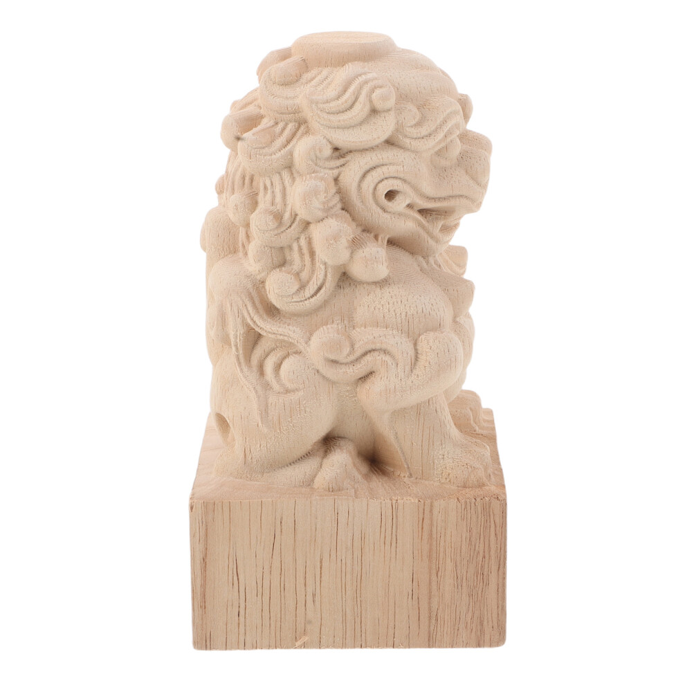 Unfinished Wood Lion Finial 8X8x15cm For Staircase Column Post 3322934646893