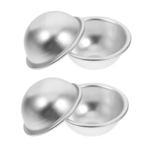 4 Pcs Half-Round Cake Mold Aluminum Bath Bomb Molds Hemisphere Pans