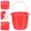 Durable Plastic Bucket Portable Cleaning Bucket Red 2pcs 9