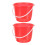 Durable Plastic Bucket Portable Cleaning Bucket Red 2pcs 10