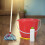 Durable Plastic Bucket Portable Cleaning Bucket Red 2pcs 4