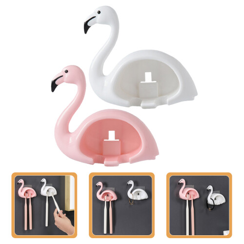 2Pcs Wall Mounted Shaver Mirror Toothbrush Holder Bathroom Organizer 2