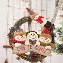 Christmas Wreath for Front Door,New Christmas Ornaments Artificial Flower Garland , Rattan Garland