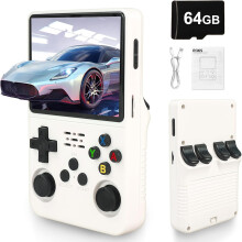 (White-64GB) R36S Retro Handheld Games Console -With Open Source Linux System,3000mAh Battery,3.5 Inch HD Screen,20,000 Classic Games,Portable Mini Game Console