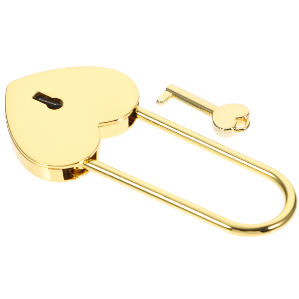 Small Heart Padlock With Key For Couples Jewelry Box Diary Lock 3322437983808